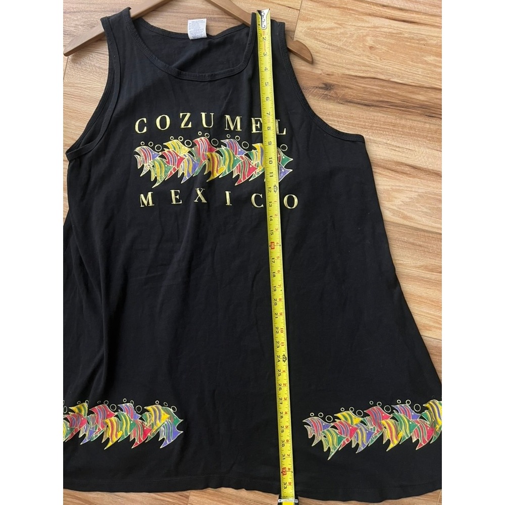 Creaciones LOL-BE Cozumel Mexico Fish Tank Top Dress Black Souvenir Sleeveless L - Picture 7 of 8